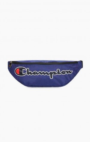 Borse Donna Champion Satin Script Logo Patch Belt Bag Blu | 7659-AZOYU