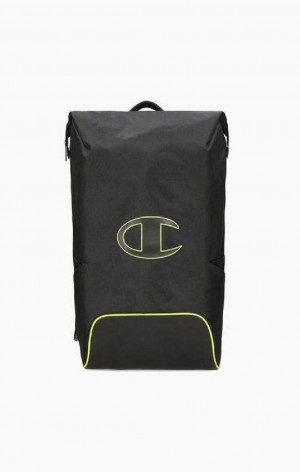 Borse Uomo Champion Roll Top Neon Outline C Logo Backpack Nere | 7546-MKGSN