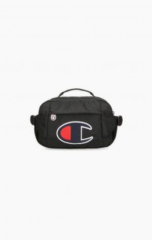 Borse Uomo Champion Satin C Logo Patch Utility Belt Bag Nere | 8435-WFPRJ