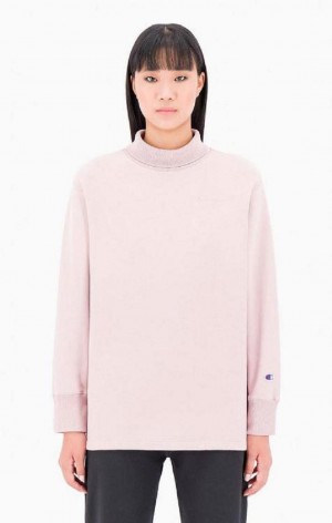 Felpe Donna Champion Ombré Wash High Neck Sweatshirt Rosa | 8162-BTGLP