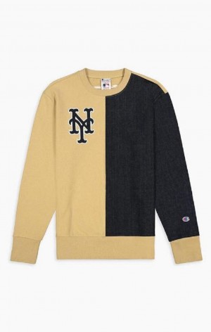 Felpe Uomo Champion New York MLB Sweatshirt Beige | 4257-TKFZG