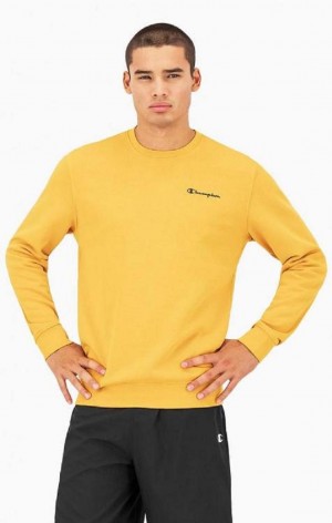 Felpe Uomo Champion Small Script Logo Sweatshirt Arancioni | 4691-VJNRA