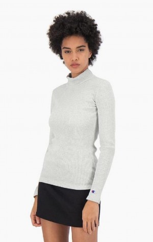 Magliette Donna Champion Costine Polo Neck Top Grigie Chiaro | 5304-DGIEQ