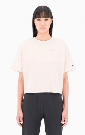 Magliette Donna Champion Ombré Wash Cropped T-Shirt Gialle | 3724-OSLNX