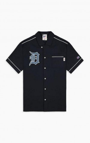 Magliette Uomo Champion Detroit MLB Corta Sleeved Shirt Nere | 0951-IXCUY