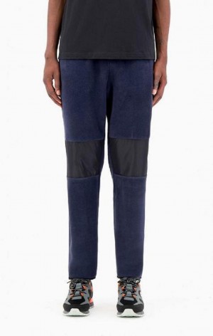 Pantaloni Jogger Uomo Champion C Logo Polartech Recycled Velour Pista Pants Blu Scuro | 5892-RIEAF