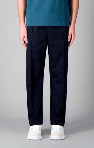 Pantaloni Jogger Uomo Champion Dritto Leg Front Seam Woven Trousers Blu Scuro | 1948-JYSRN