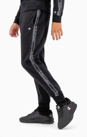 Pantaloni Jogger Uomo Champion Jacquard Logo Tape Joggers Grigie Scuro | 0658-WRLPT