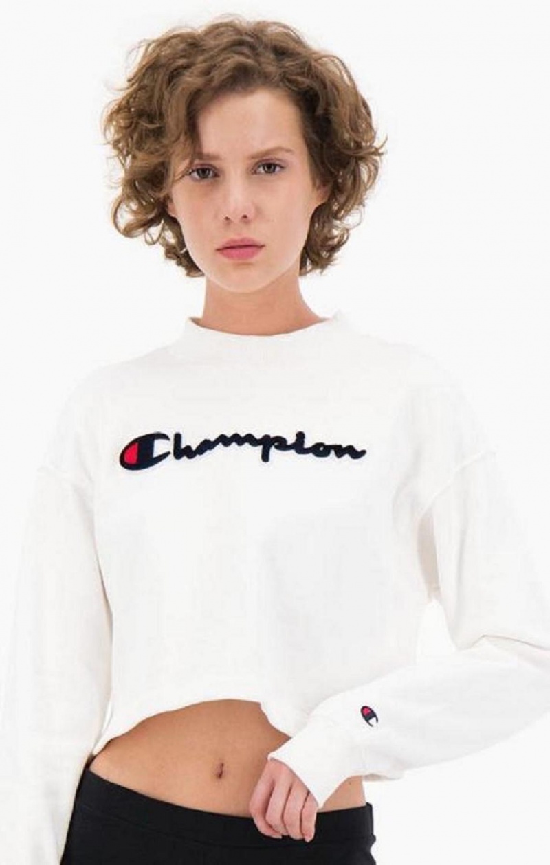 Felpe Donna Champion Velvet Script Logo High Neck Sweatshirt Rosa | 8937-DWOQR