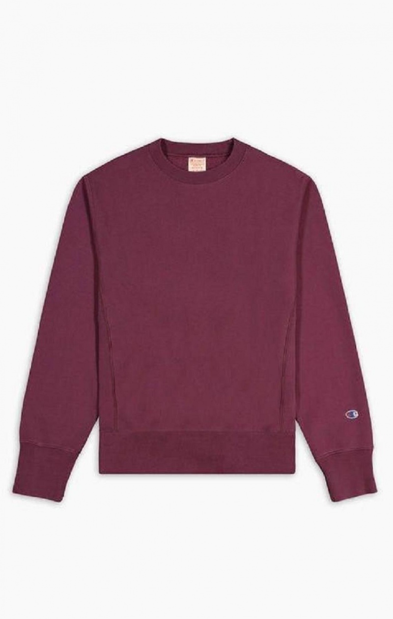 Felpe Uomo Champion Acid Wash Reverse Weave Sweatshirt Bordeaux | 1839-QAKTL