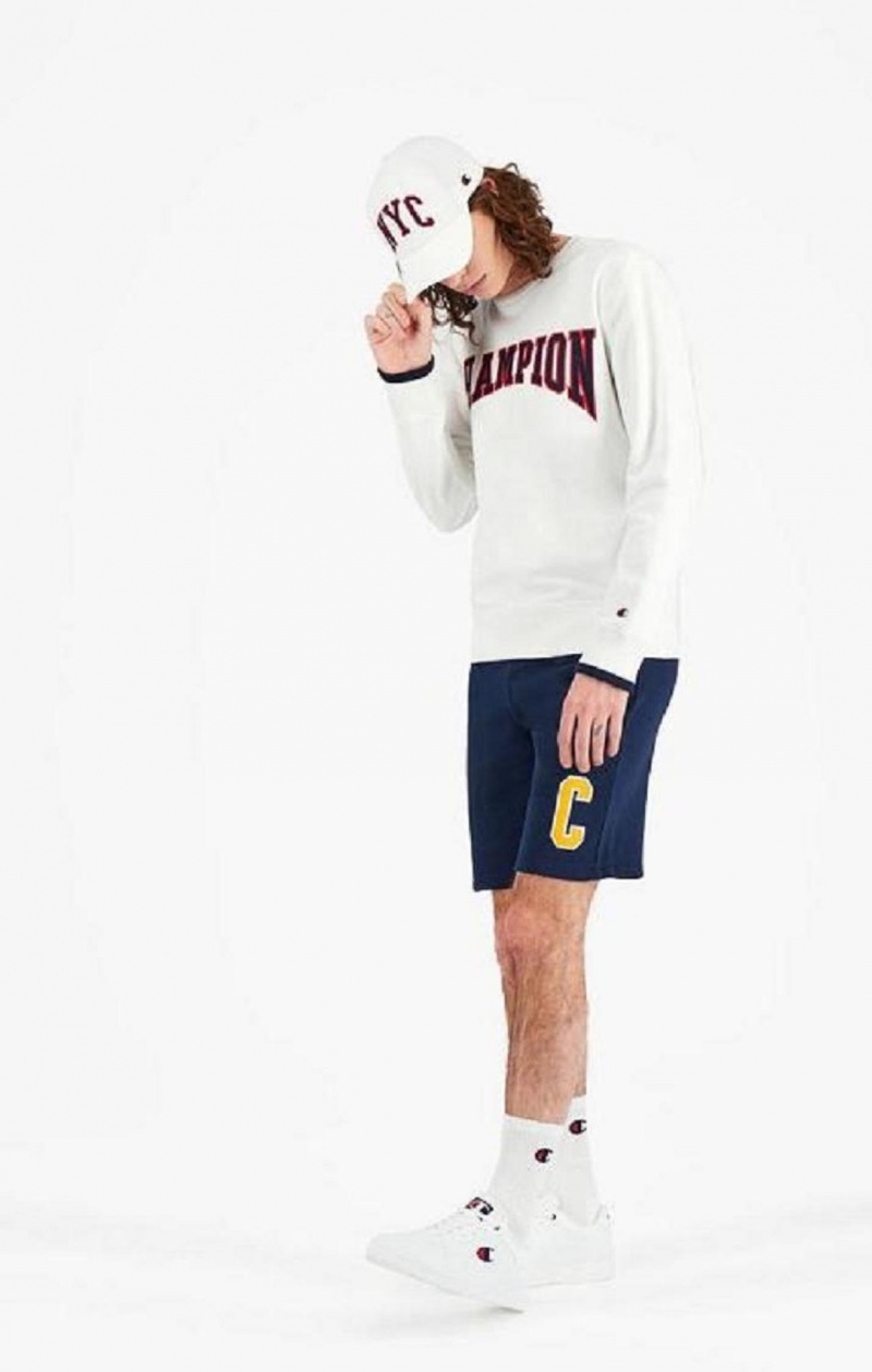 Felpe Uomo Champion Collegiate Logo Sweatshirt Bianche | 8123-RKWDU