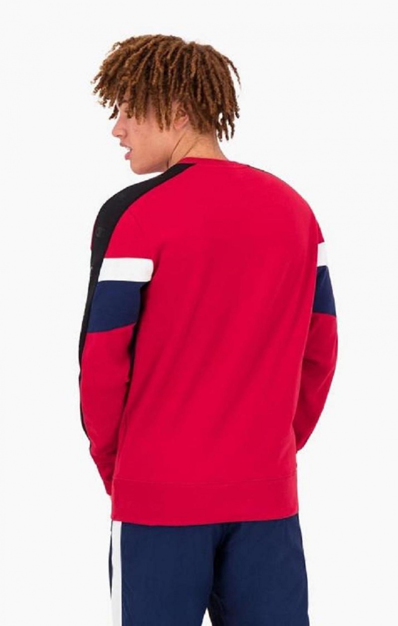 Felpe Uomo Champion Colour Block Insert Fleece Sweatshirt Rosse | 6704-EDORF