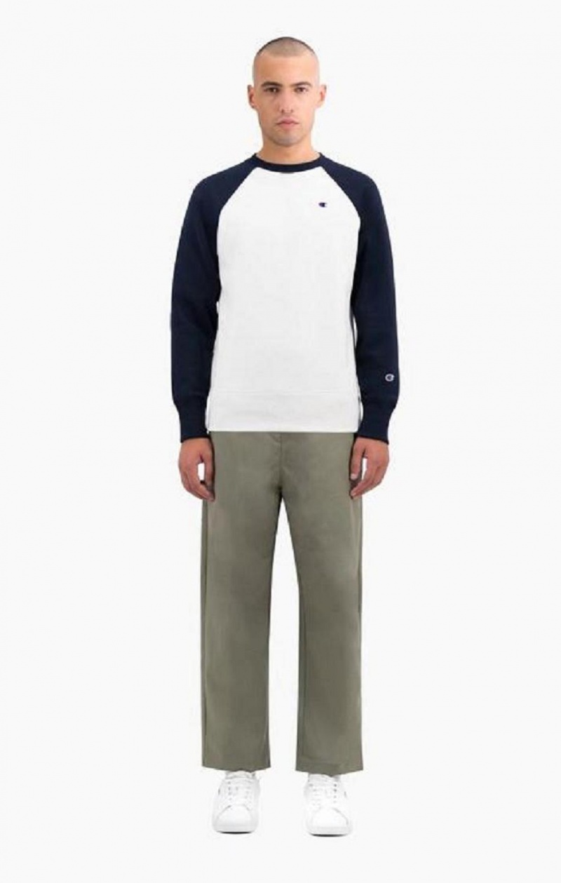 Felpe Uomo Champion Colour Block Reverse Weave Sweatshirt Bianche | 4869-DOIVC