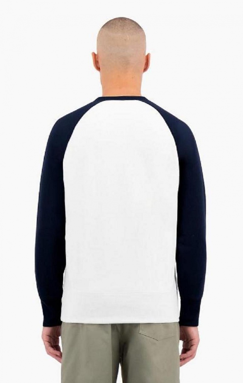 Felpe Uomo Champion Colour Block Reverse Weave Sweatshirt Bianche | 4869-DOIVC