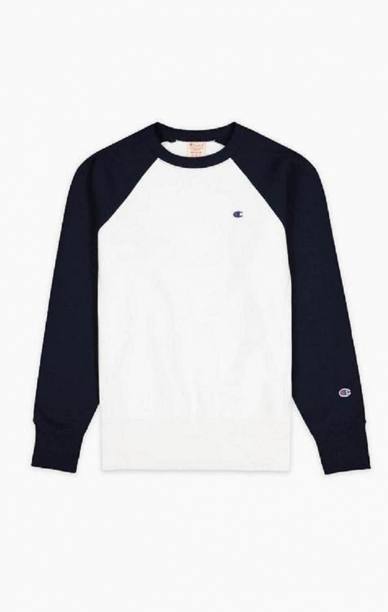 Felpe Uomo Champion Colour Block Reverse Weave Sweatshirt Bianche | 4869-DOIVC