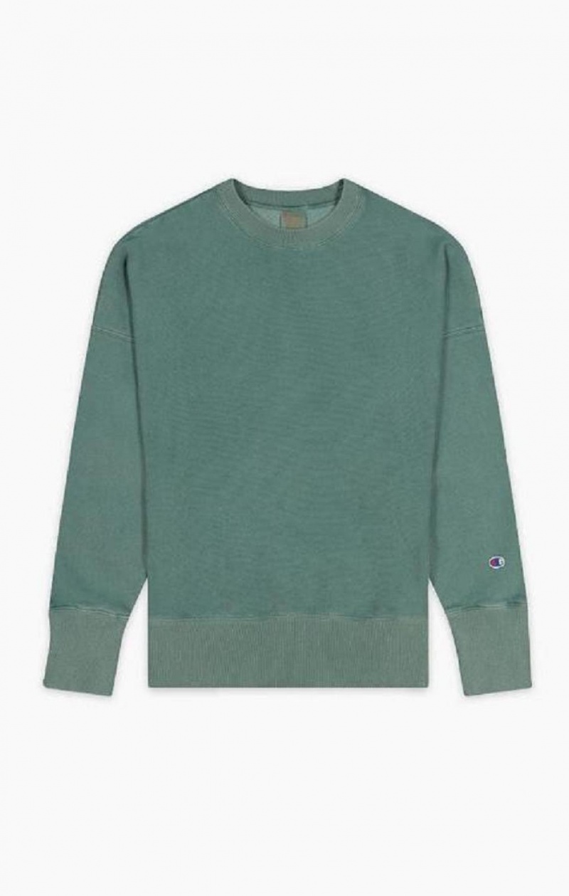 Felpe Uomo Champion Drop Shoulder Reverse Weave Sweatshirt Verdi | 2683-ABWVM