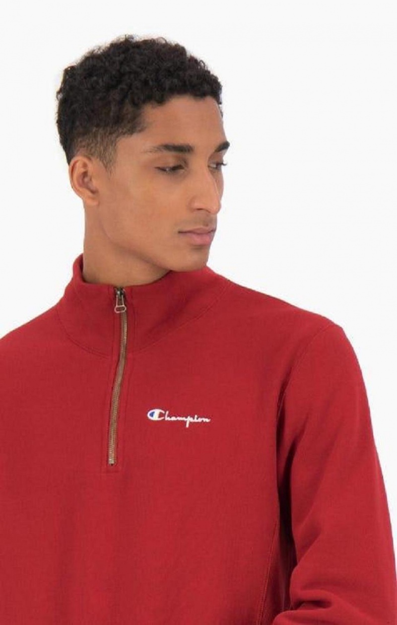 Felpe Uomo Champion Half Zip-Up Reverse Weave Sweatshirt Bordeaux | 8034-RTHVP