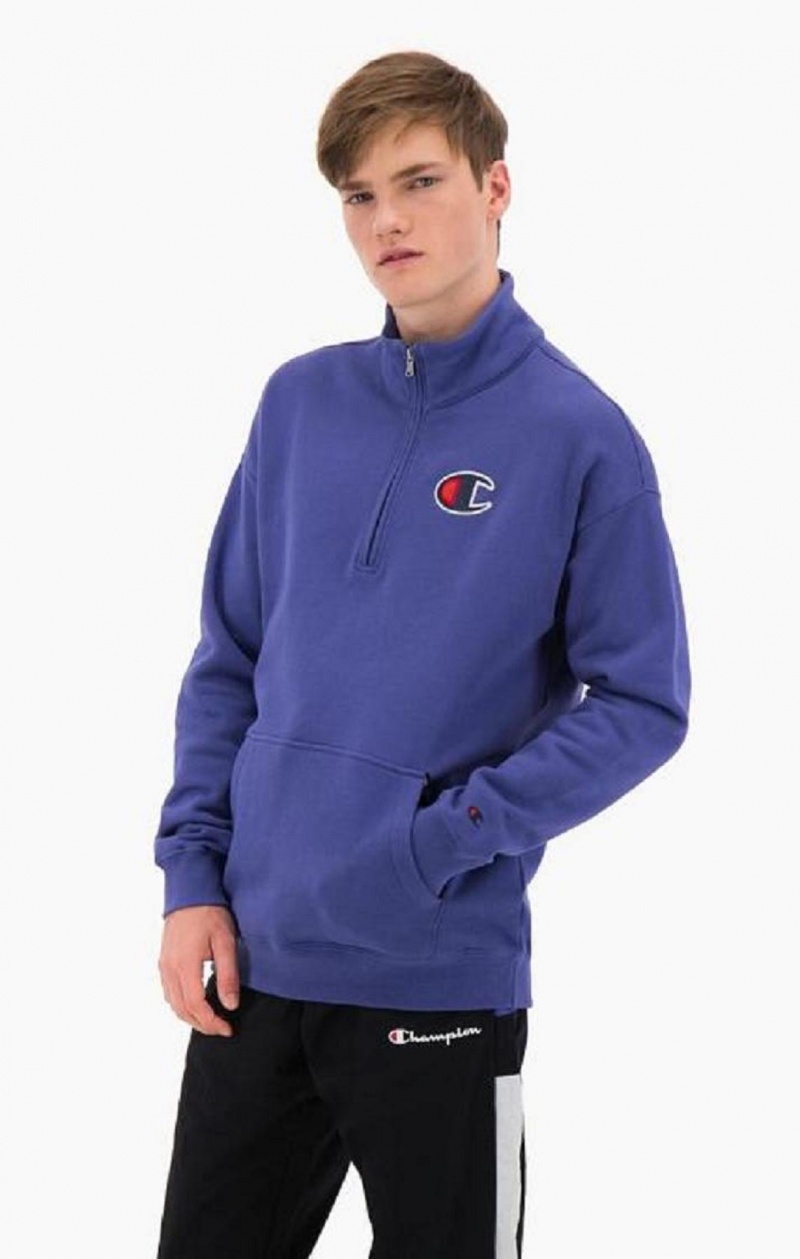 Felpe Uomo Champion Half Zip-Up Scamosciate C Sweatshirt Gialle | 8069-SMEXI