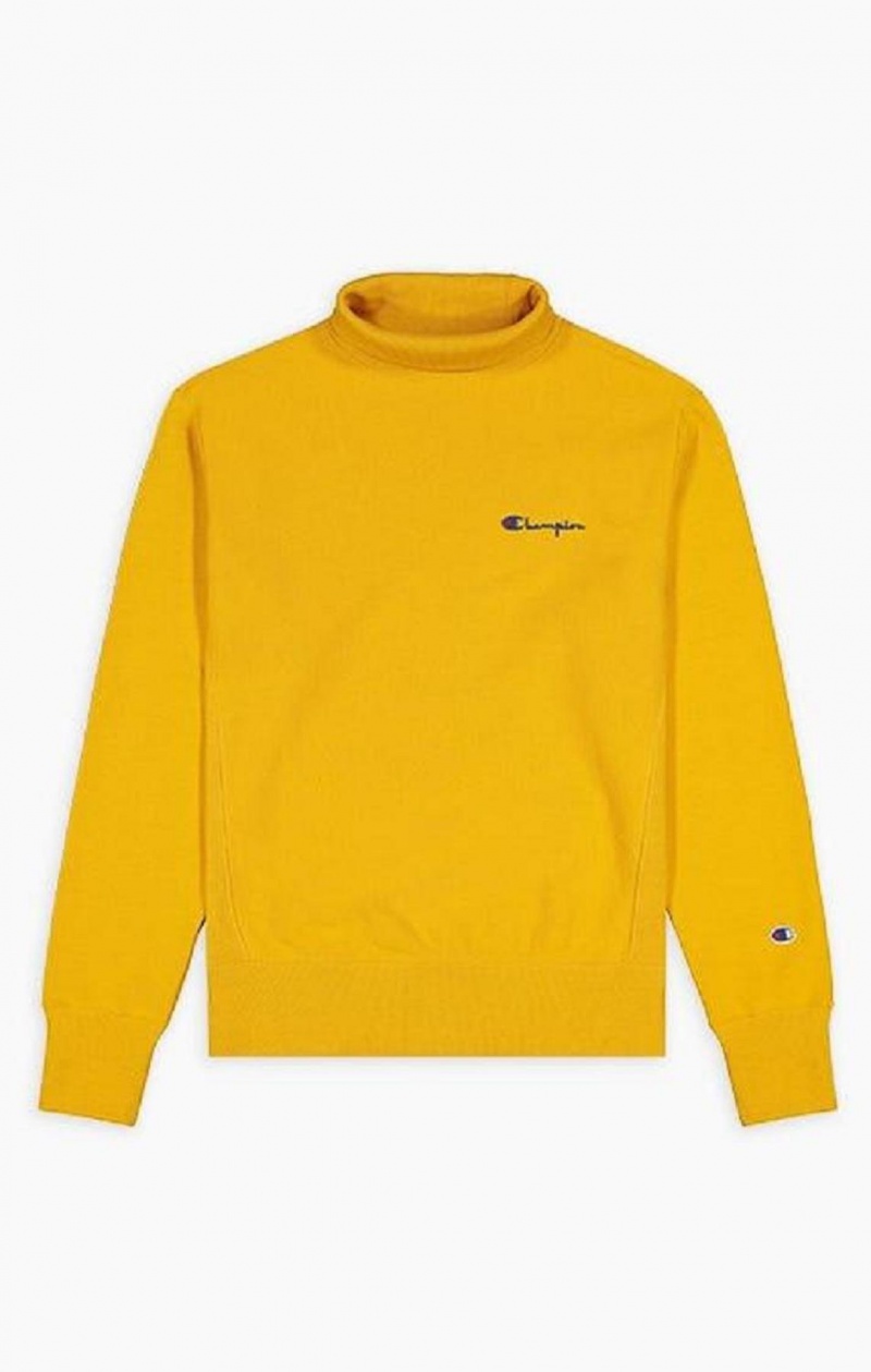 Felpe Uomo Champion High Neck Reverse Weave Sweatshirt Oro | 2143-LSJPK