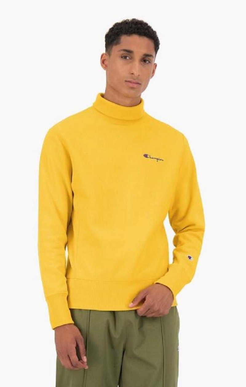 Felpe Uomo Champion High Neck Reverse Weave Sweatshirt Oro | 2143-LSJPK