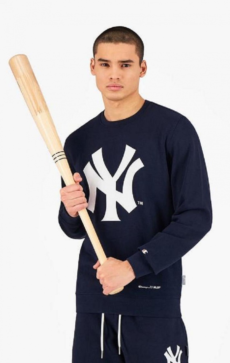 Felpe Uomo Champion New York MLB Sweatshirt Blu Scuro | 2475-EXRWK