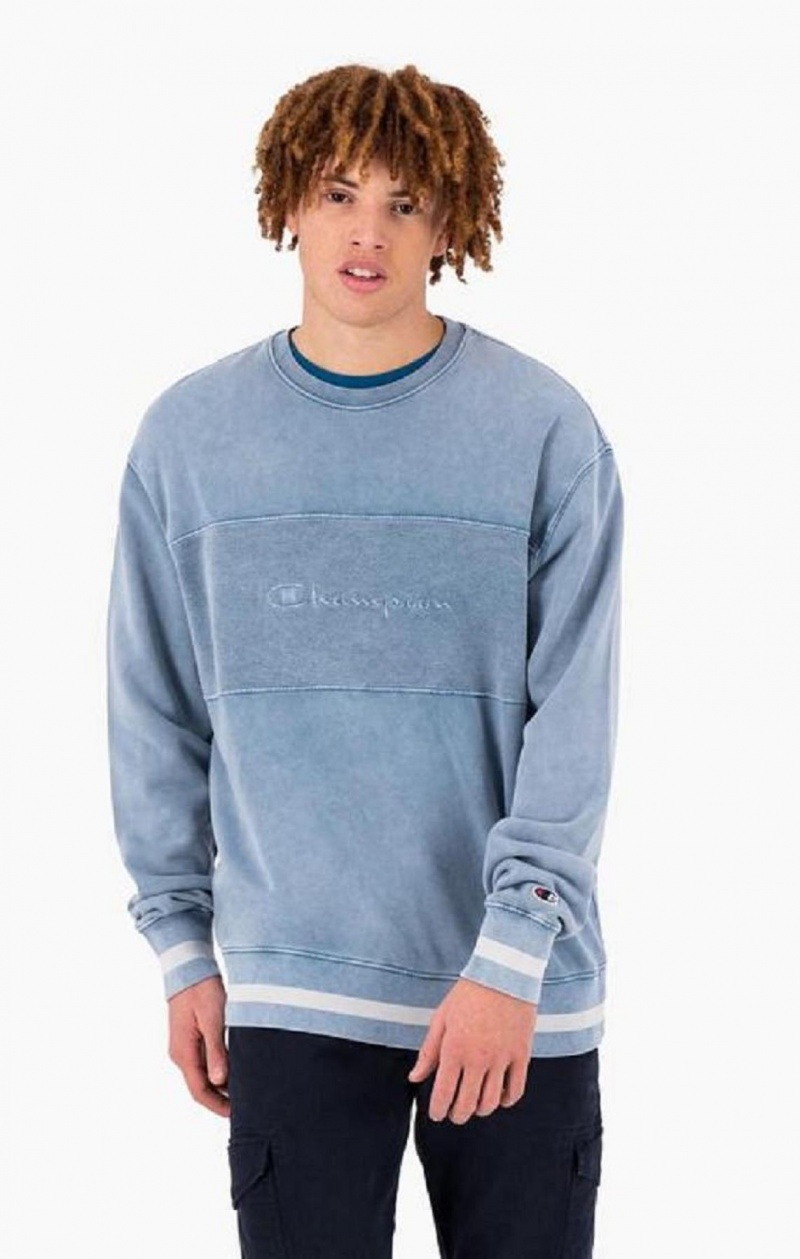 Felpe Uomo Champion Script Logo Reverse Weave Sweatshirt Blu | 6918-FCTJR