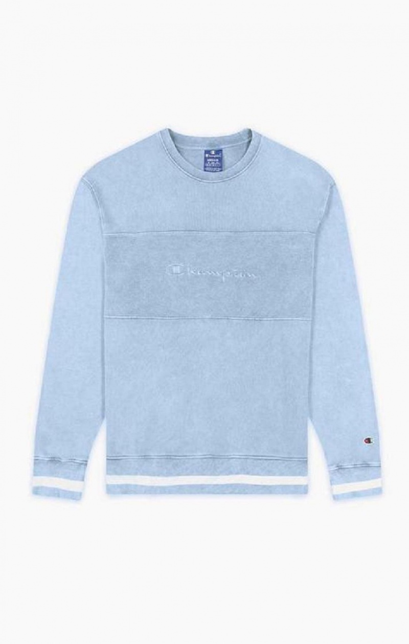 Felpe Uomo Champion Script Logo Reverse Weave Sweatshirt Blu | 6918-FCTJR