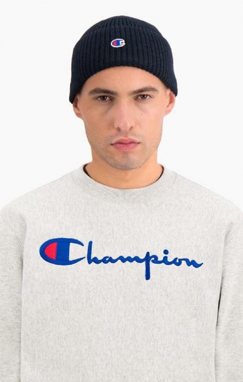 Felpe Uomo Champion Script Logo Reverse Weave Sweatshirt Grigie | 0942-TYHUV