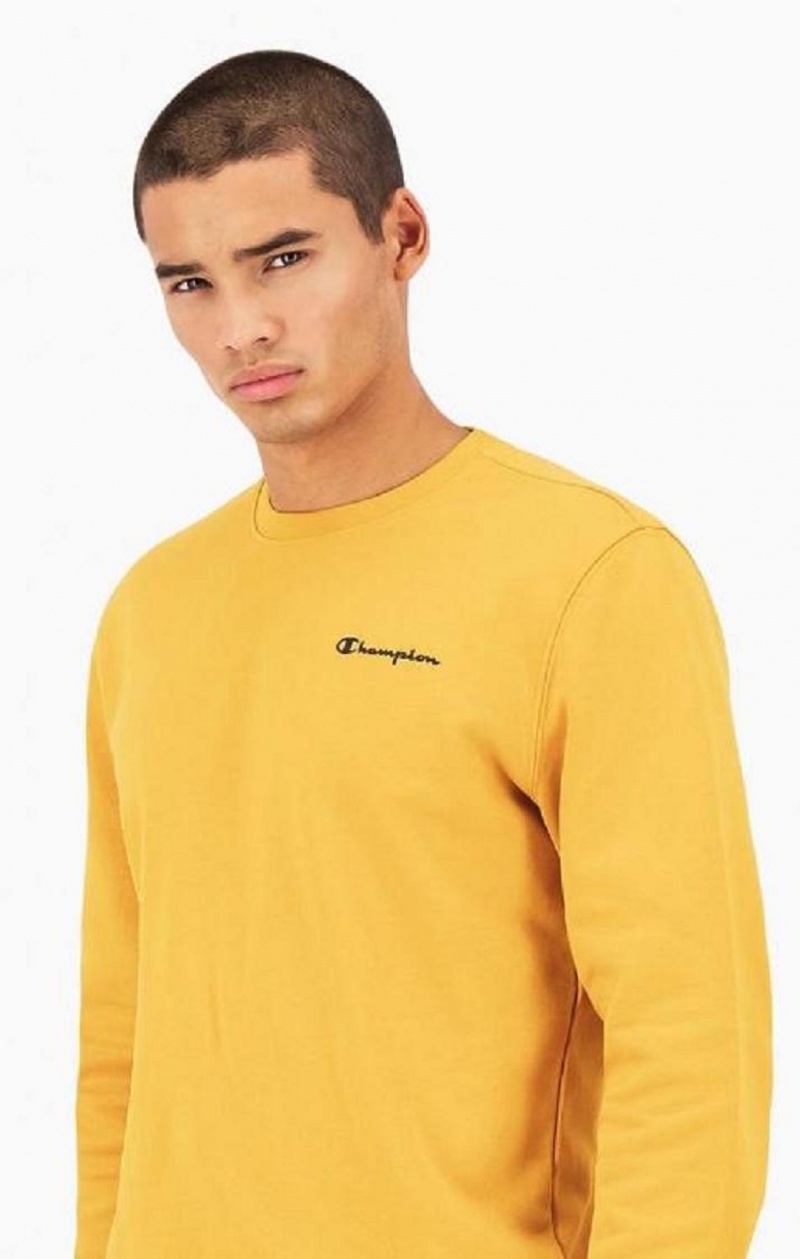 Felpe Uomo Champion Small Script Logo Sweatshirt Arancioni | 4691-VJNRA