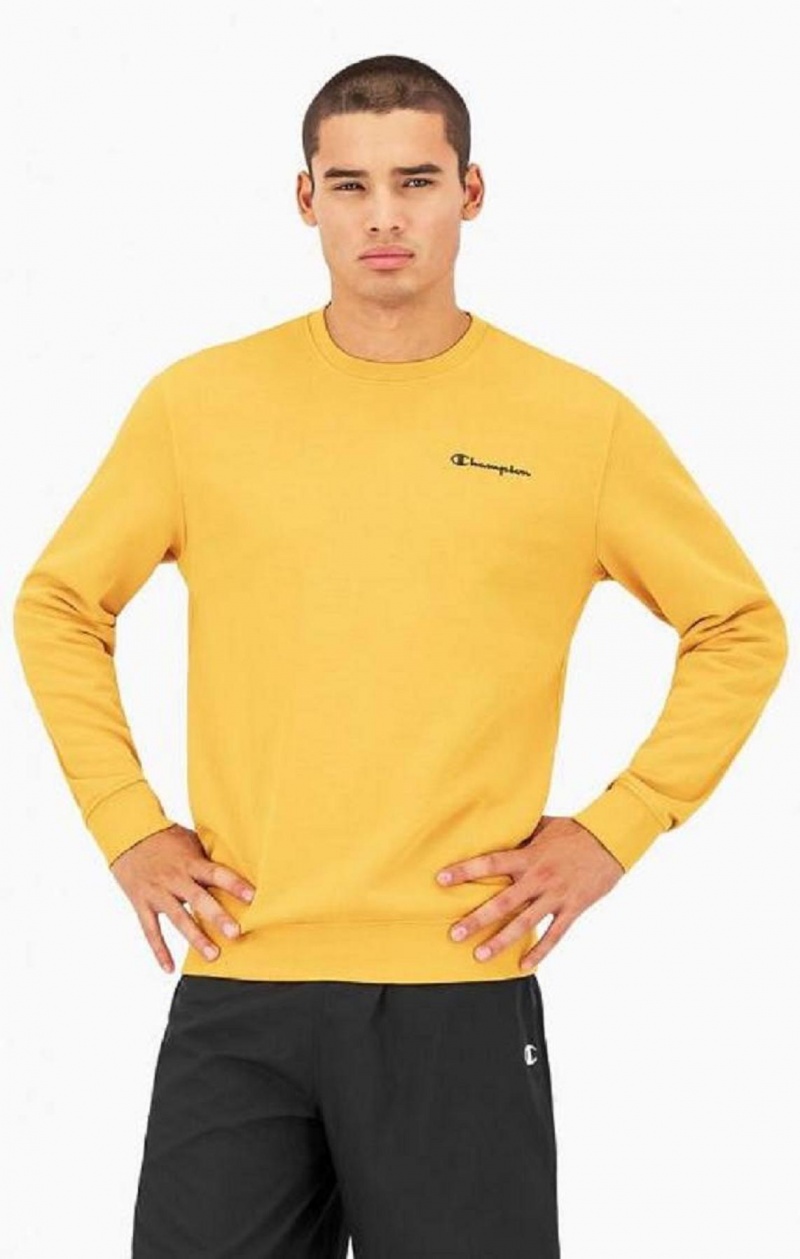 Felpe Uomo Champion Small Script Logo Sweatshirt Arancioni | 4691-VJNRA