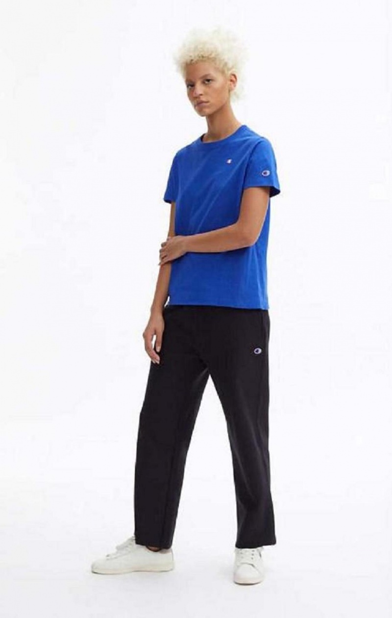 Magliette Donna Champion Crew Neck T-Shirt Blu | 5279-NGLAF