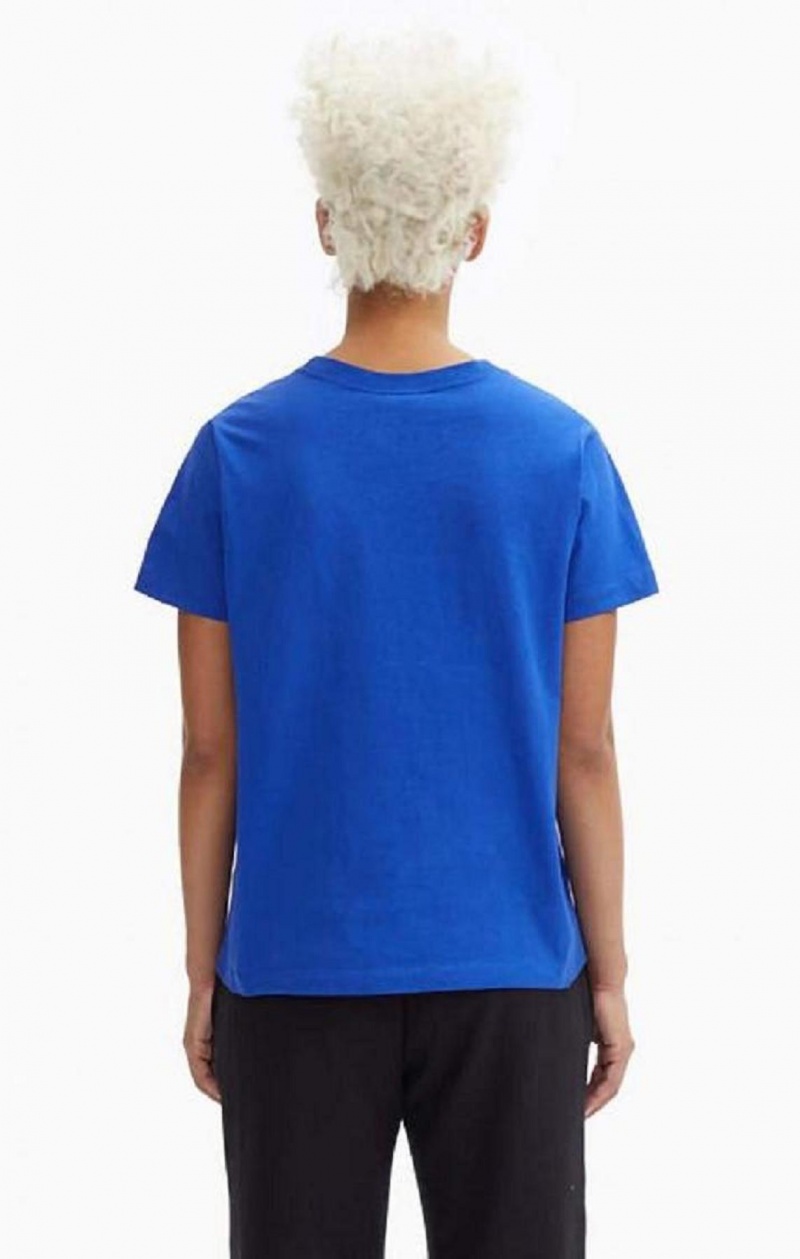 Magliette Donna Champion Crew Neck T-Shirt Blu | 5279-NGLAF