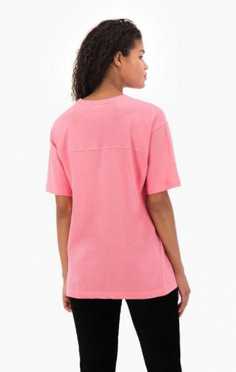 Magliette Donna Champion Small Script Logo T-Shirt Rosa | 2547-QIUBH