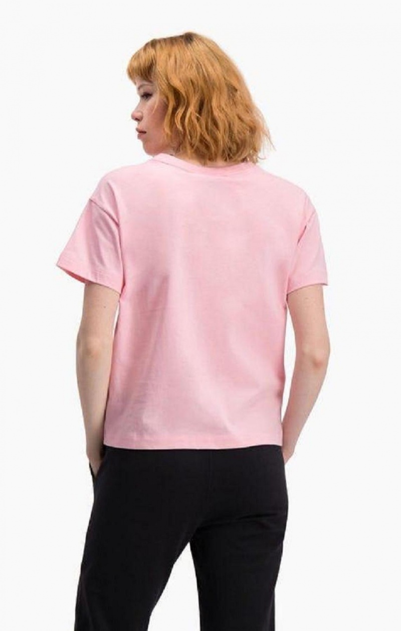 Magliette Donna Champion Small Script Logo T-Shirt Rosa | 1579-VCNPO