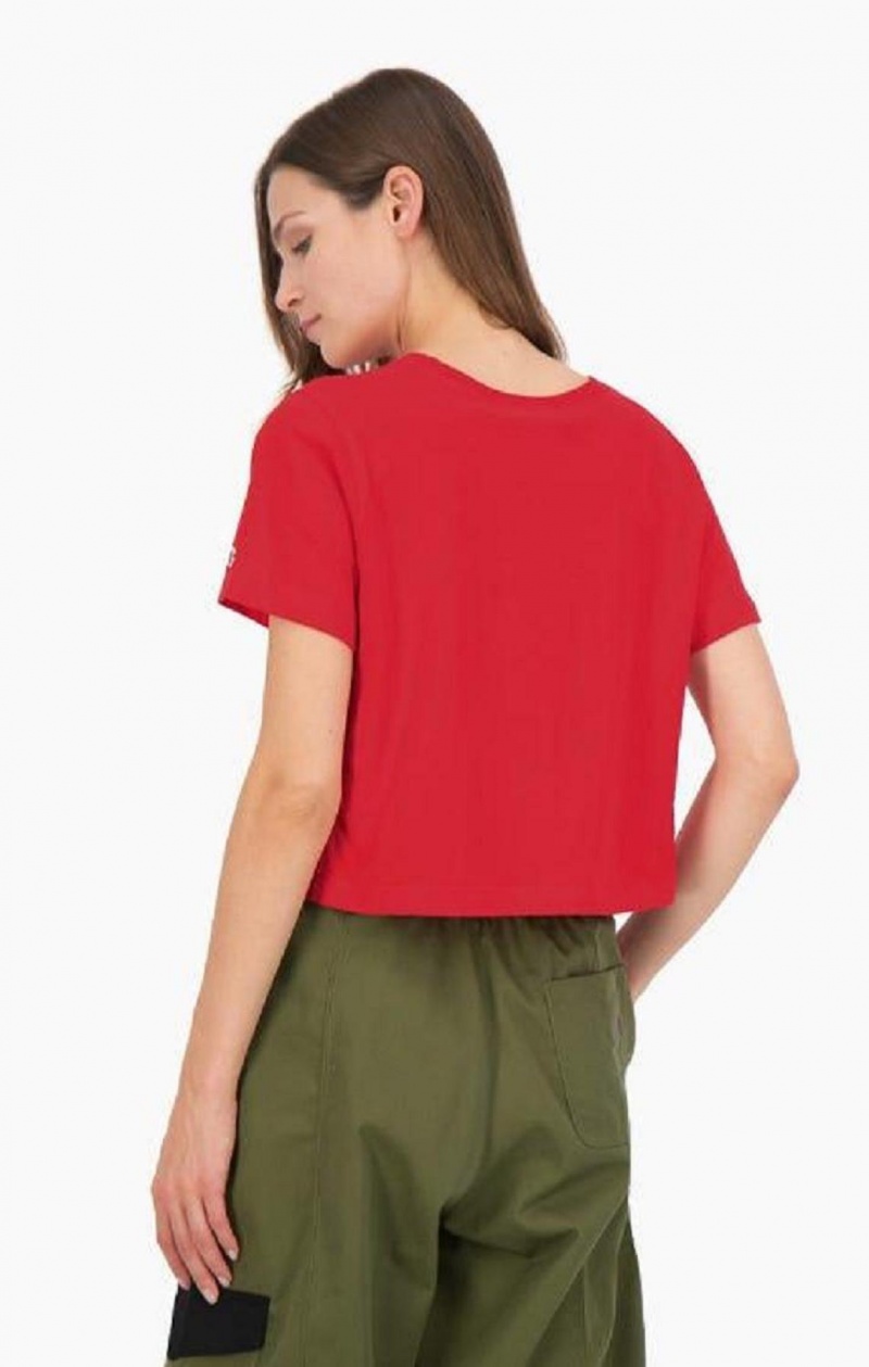 Magliette Donna Champion Statement Logo Detail Cropped T-Shirt Rosse | 6950-MBLVO