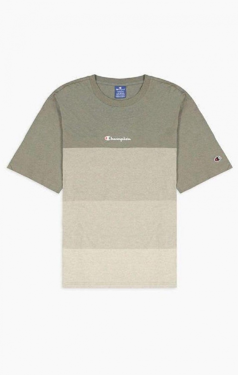 Magliette Uomo Champion Ombré Panelled T-Shirt Verdi | 4087-TIKYF